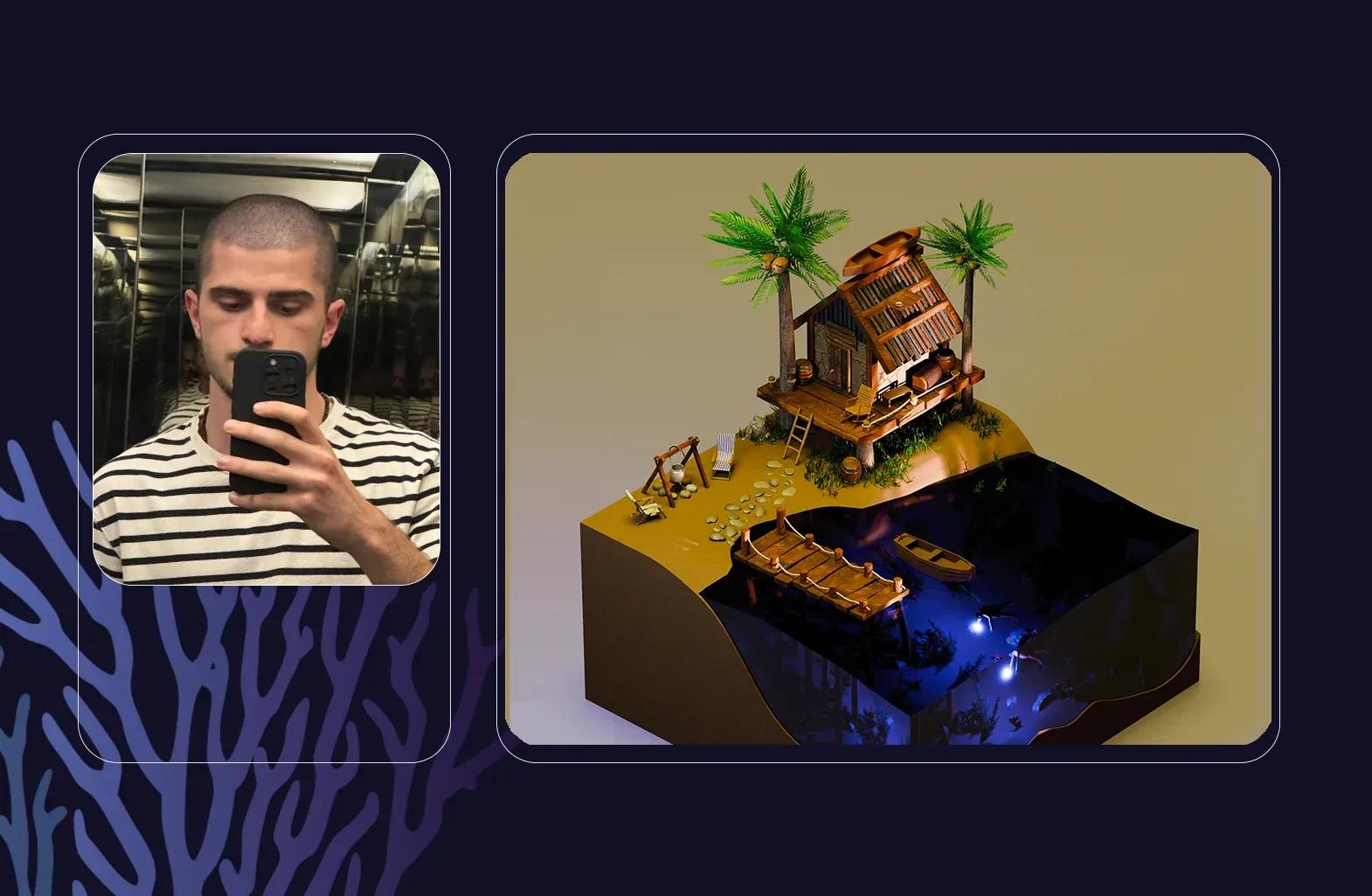 ფორე ბახუტაშვილი - 3D დიზაინის (Blender) კურსდამთავრებული 